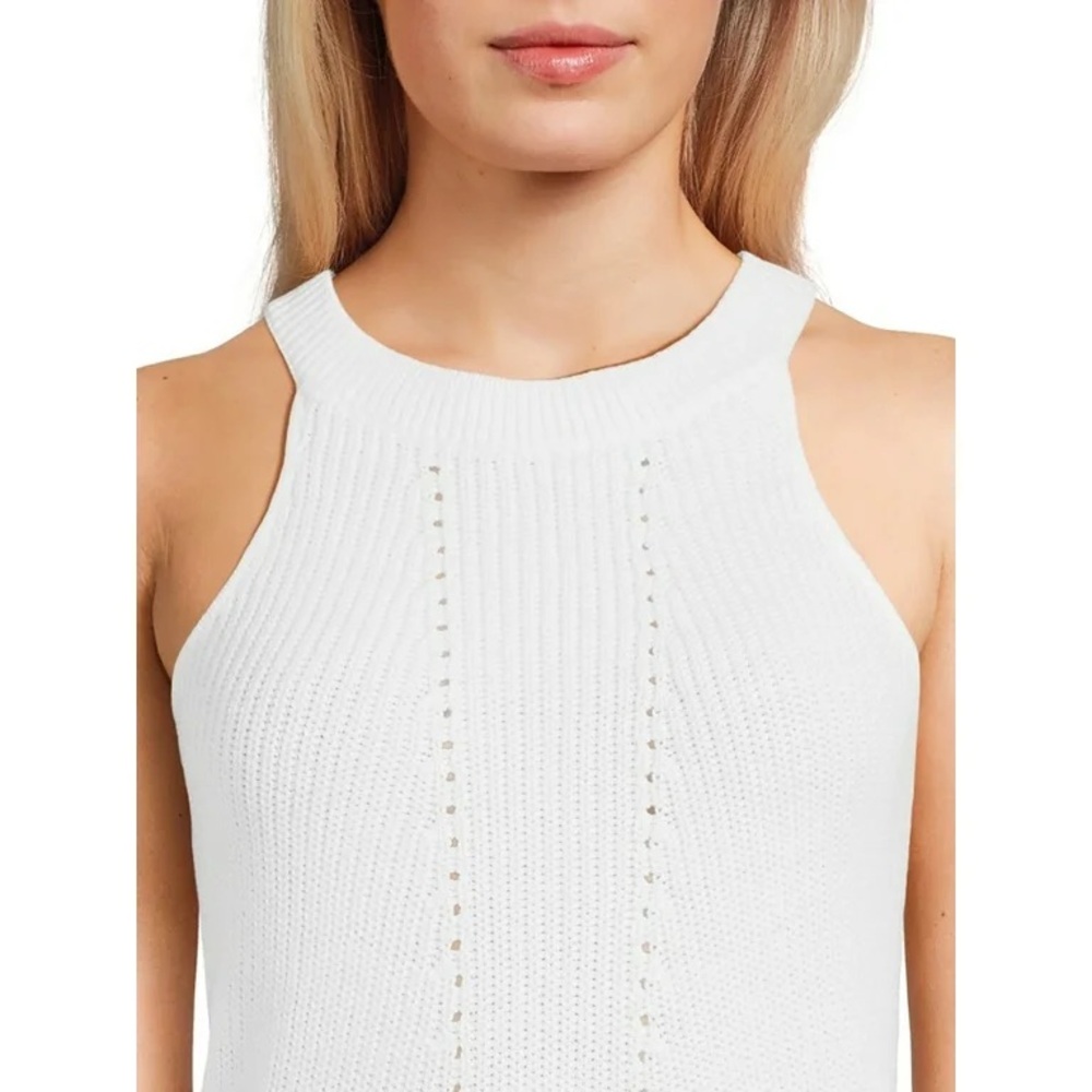 Time and Tru Women's Halter Sweater Tank Top XL (16-18) NEW, NWT Vivid White